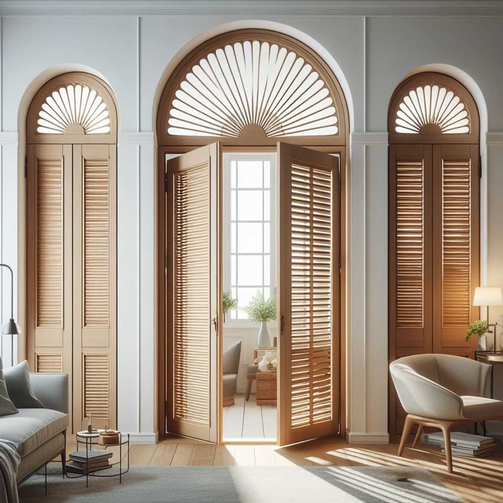 Arched Pocket Doors with Louvers