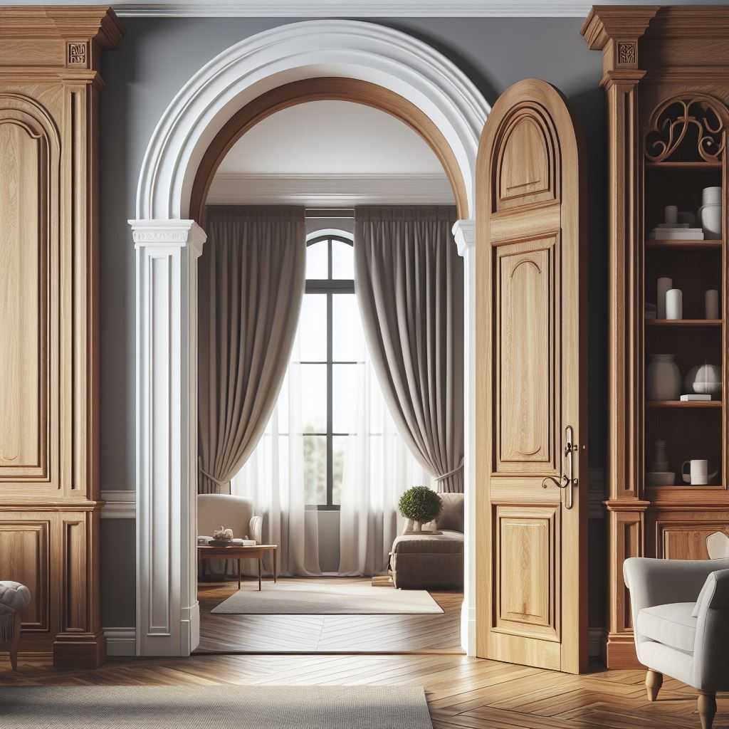 Arched Pocket Doors with Wood