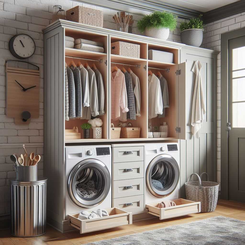 Base Cabinet with Laundry Bins