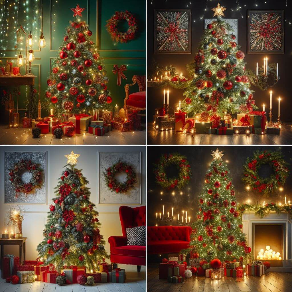 Creative Ideas for Red and Green Christmas Tree Decor