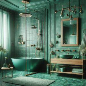 15 Emerald Green Bathroom Ideas Create A Stunning Oasis In Your Home Faucets And Showerheads Make A Statement 300x300