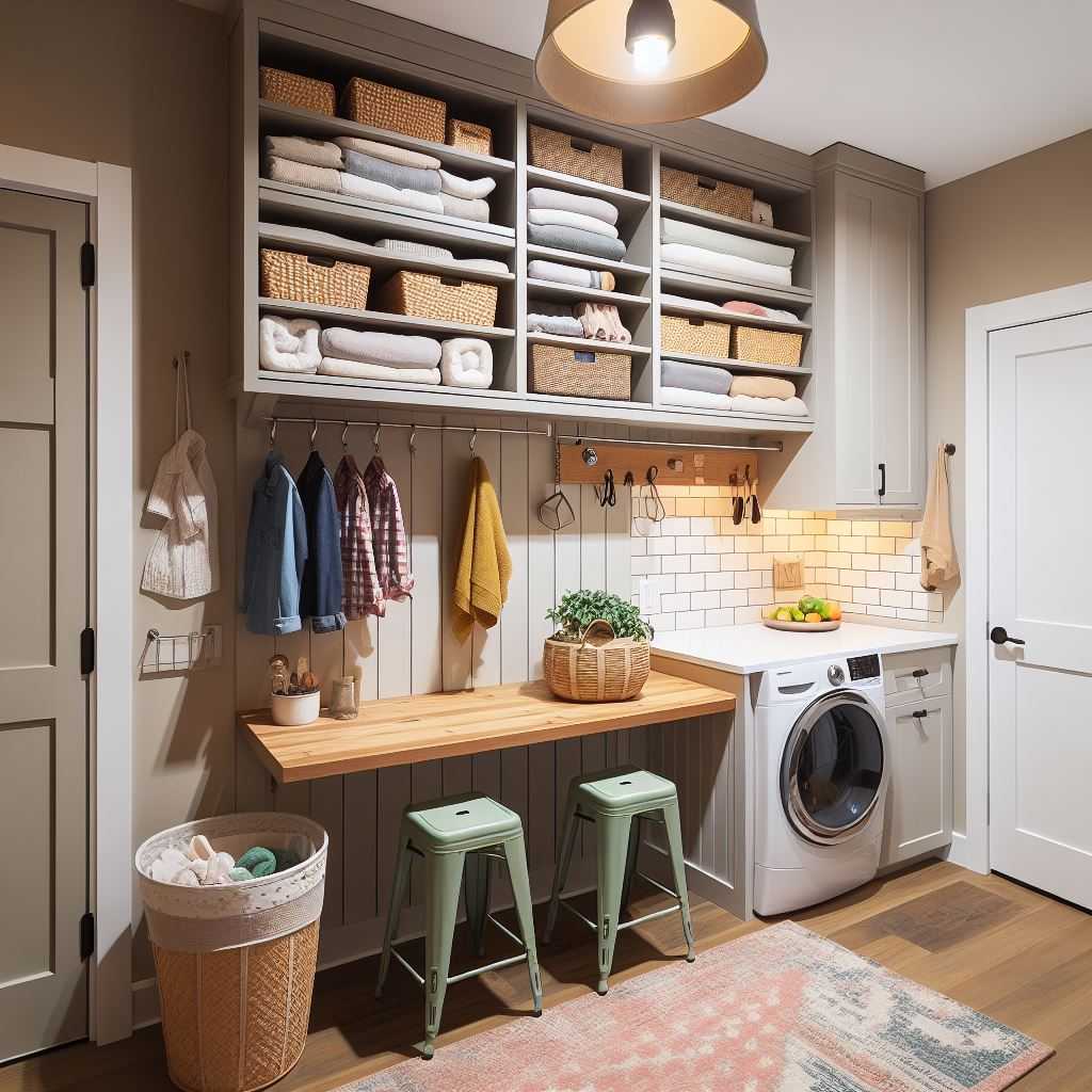 Fold-Down Laundry Sorting Table