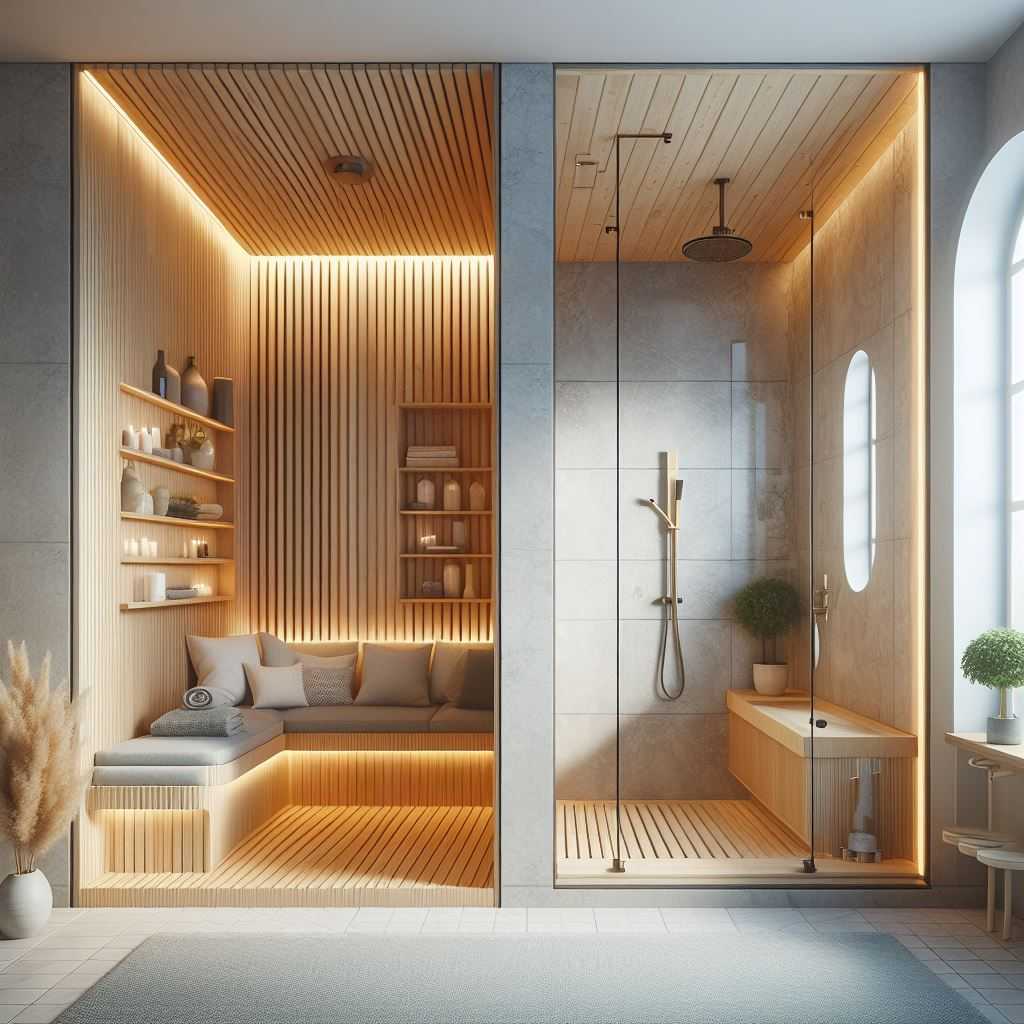 Half Walls with Built-In Saunas