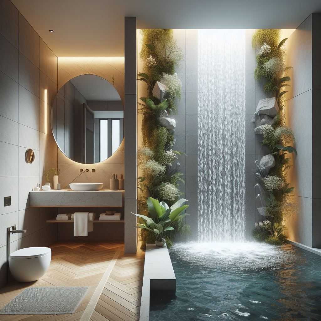 Half Walls with Built-In Waterfalls