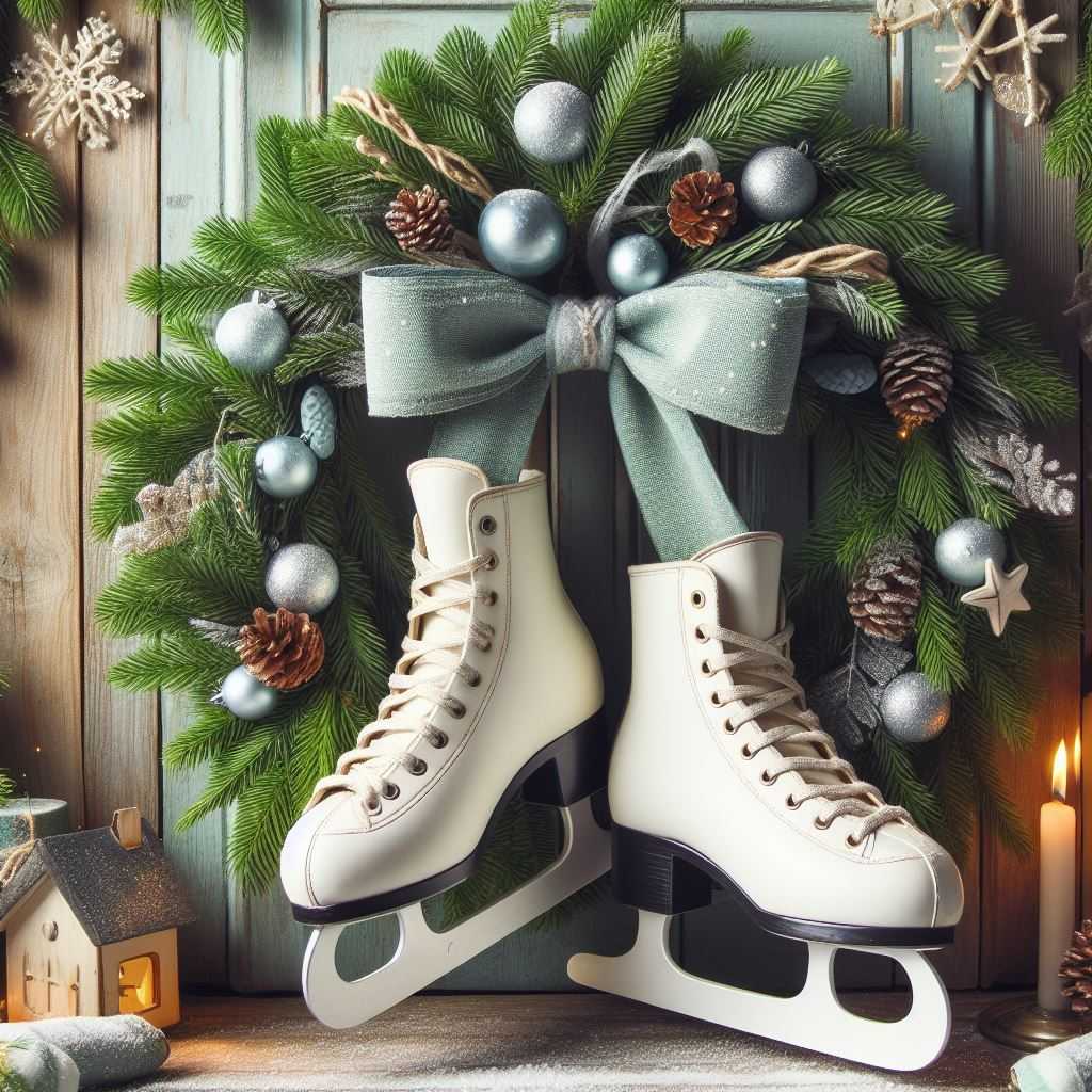 Ice Skates Wreath