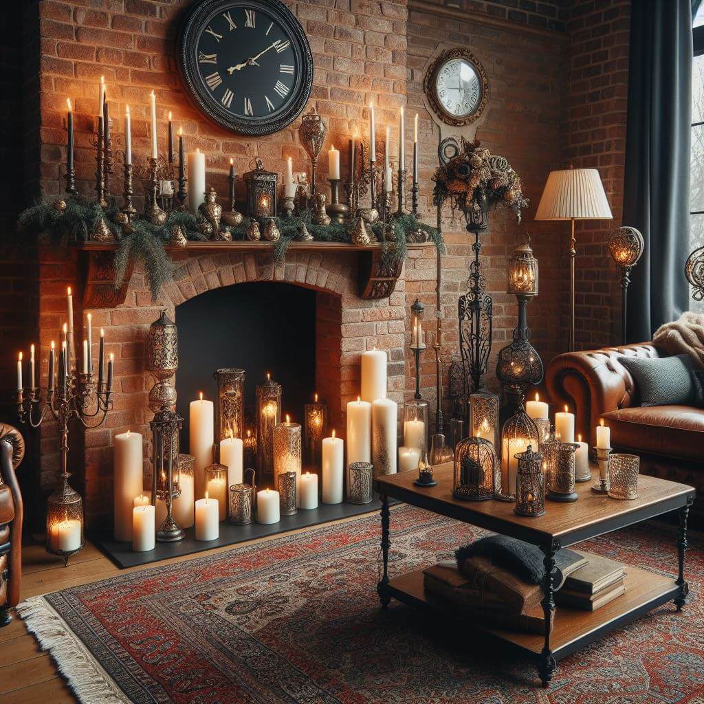 Ideas for Decorating a Fireplace with Candles