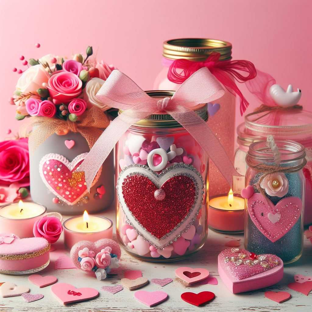 Love-Themed Mason Jars