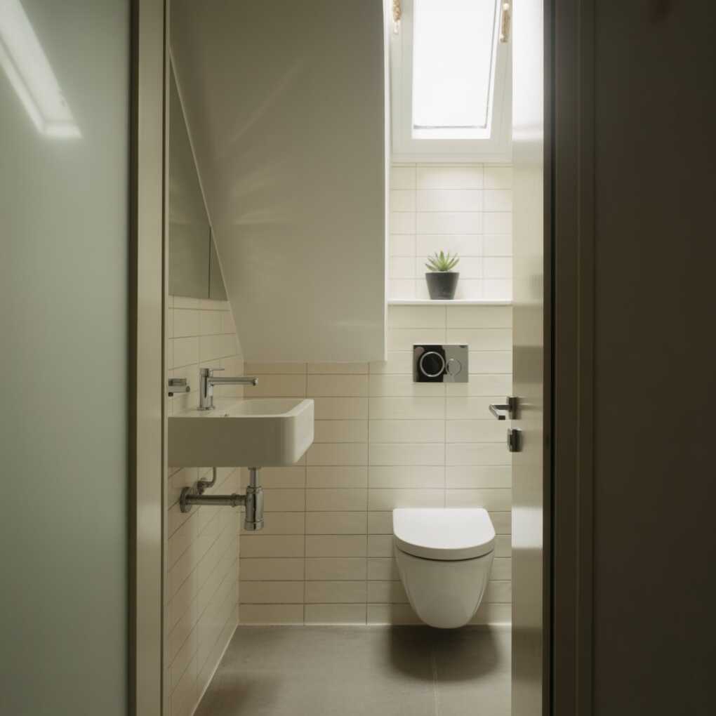 Minimalist White Powder Room