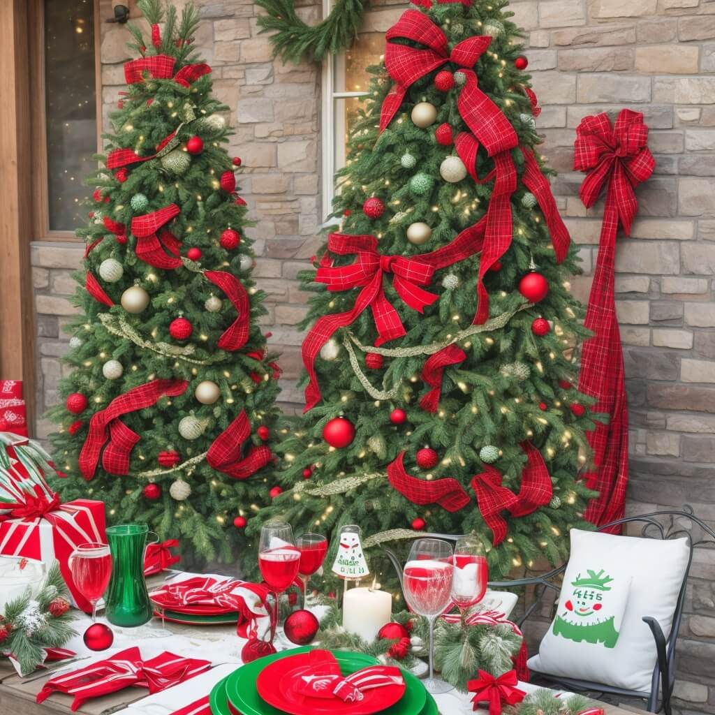 Red and Green Outdoor Decor