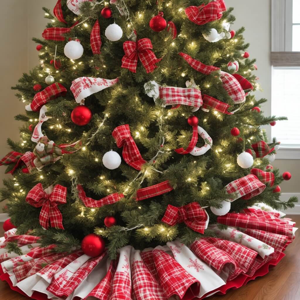 Red and Green Tree Skirt