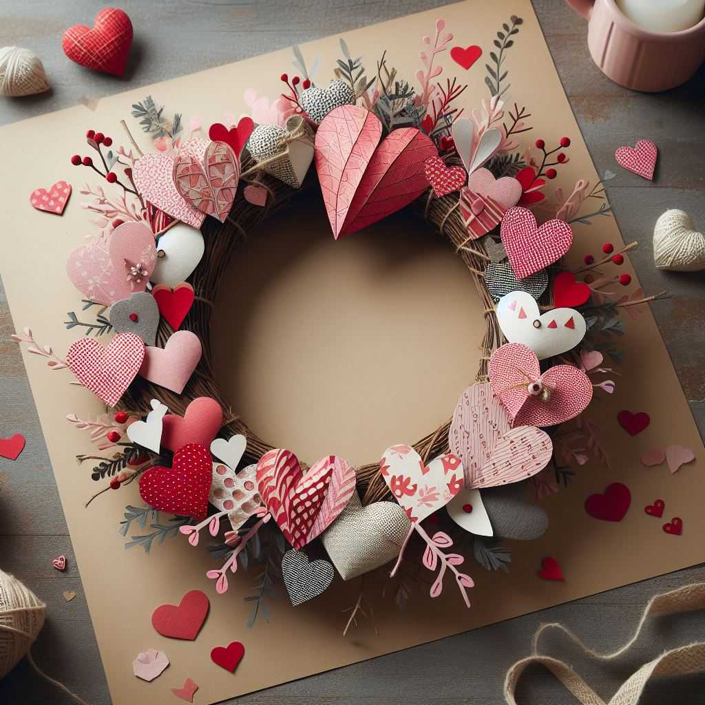 Paper Heart Wreath