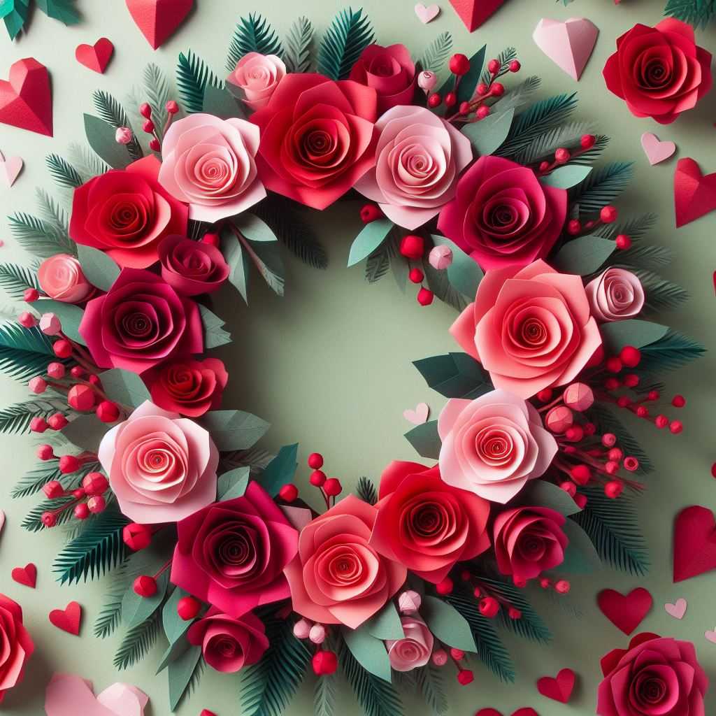 Paper Rose Wreath