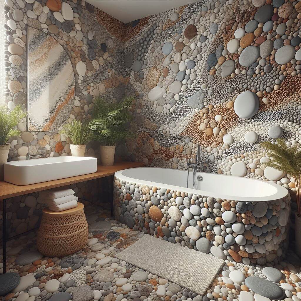 Pebbles in Bathroom Decor