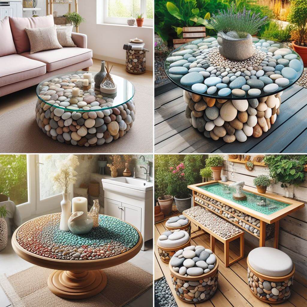 Pebbles in Furniture Decor