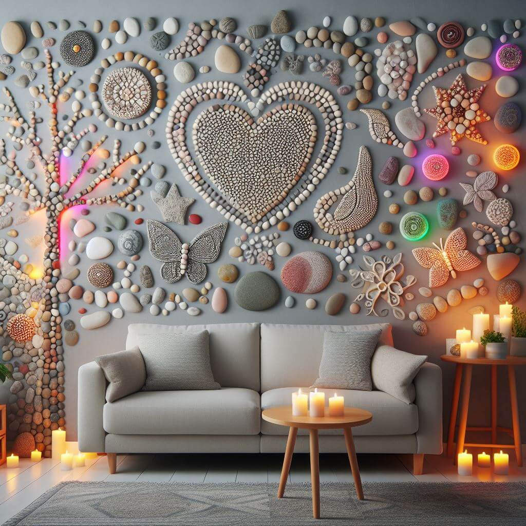 Pebbles in Wall Decor in room