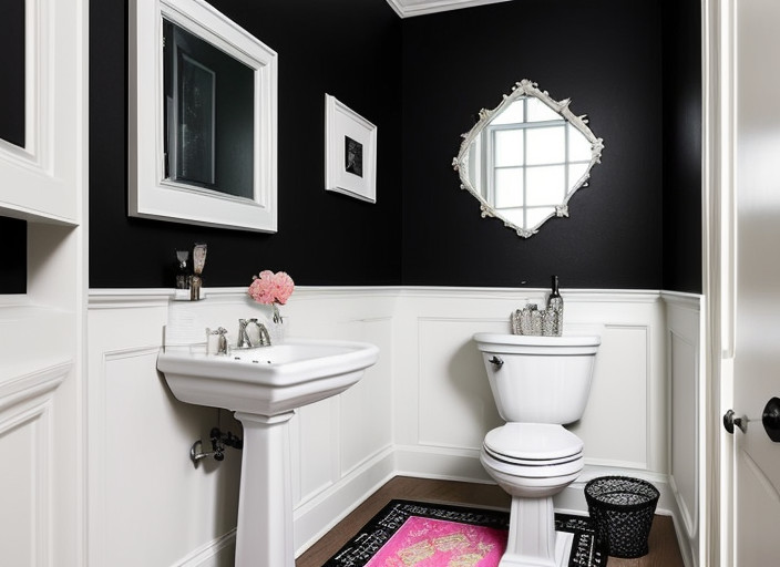 Pretty Under The Stairs Powder Room