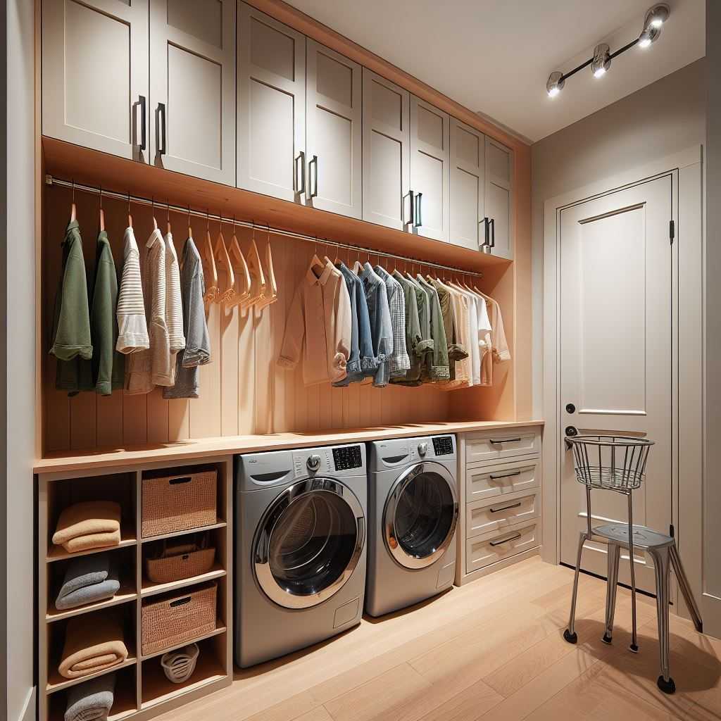 Pull-Out Drying Rod Below Wall Cabinets