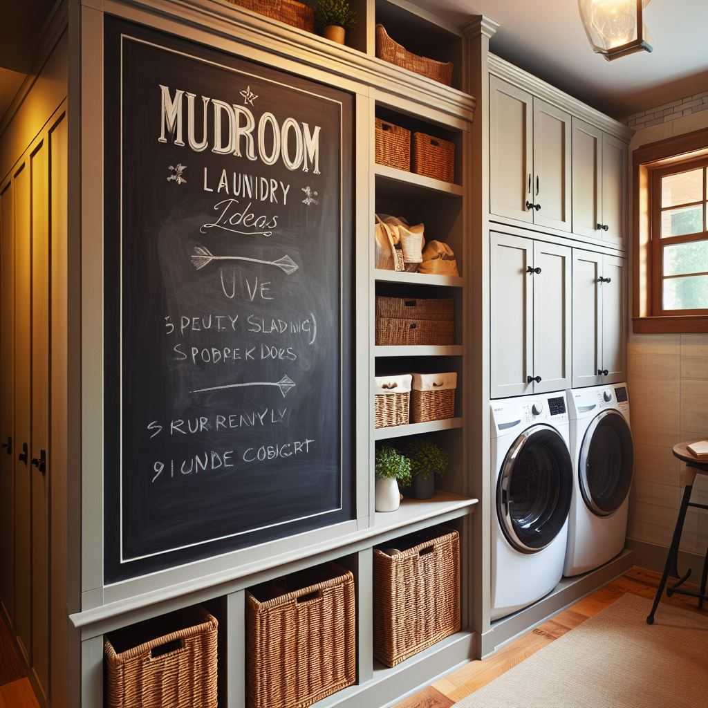 Sliding Chalkboard Doors on Cabinetry