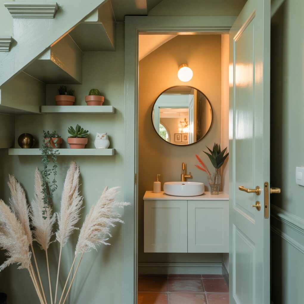 Small Boho Powder Room