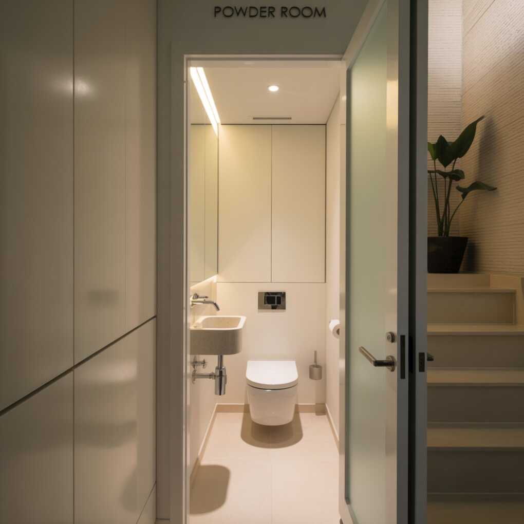 Small Contemporary Powder Room