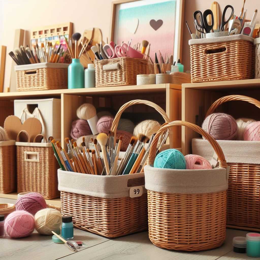 Use Baskets to Store Craft Supplies