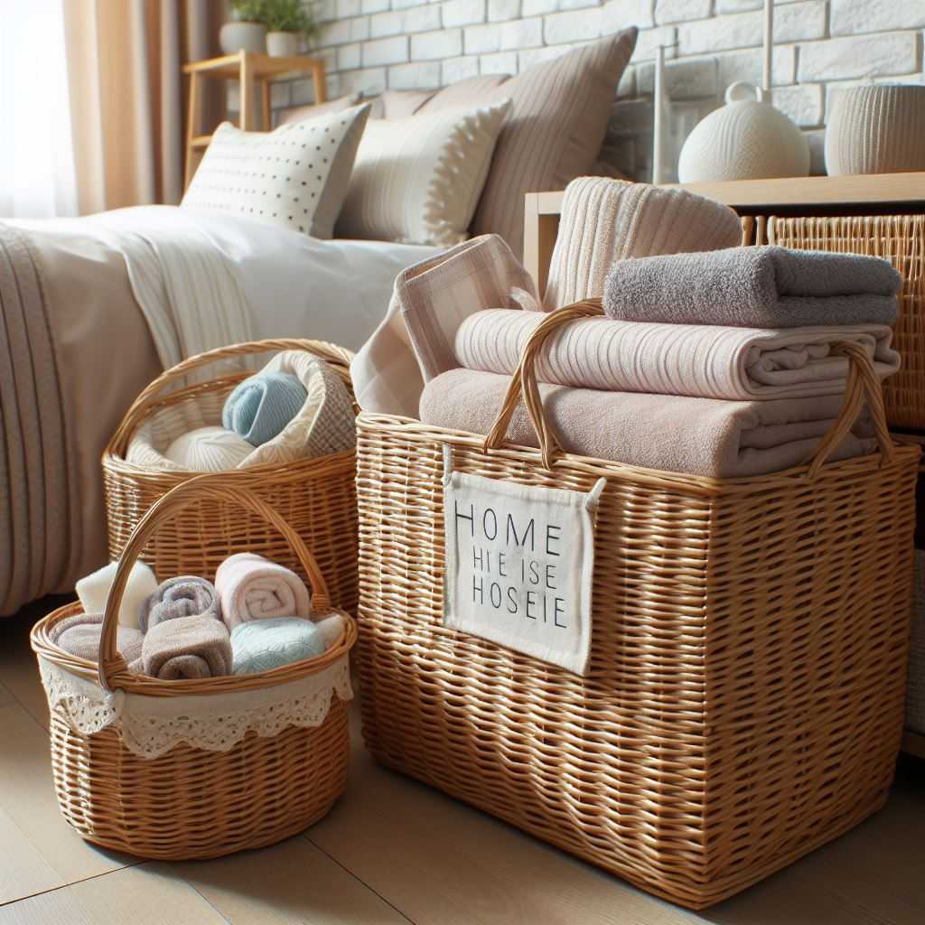 Use Baskets to Store Linens