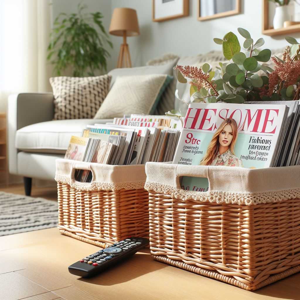 Use Baskets to Store Magazines