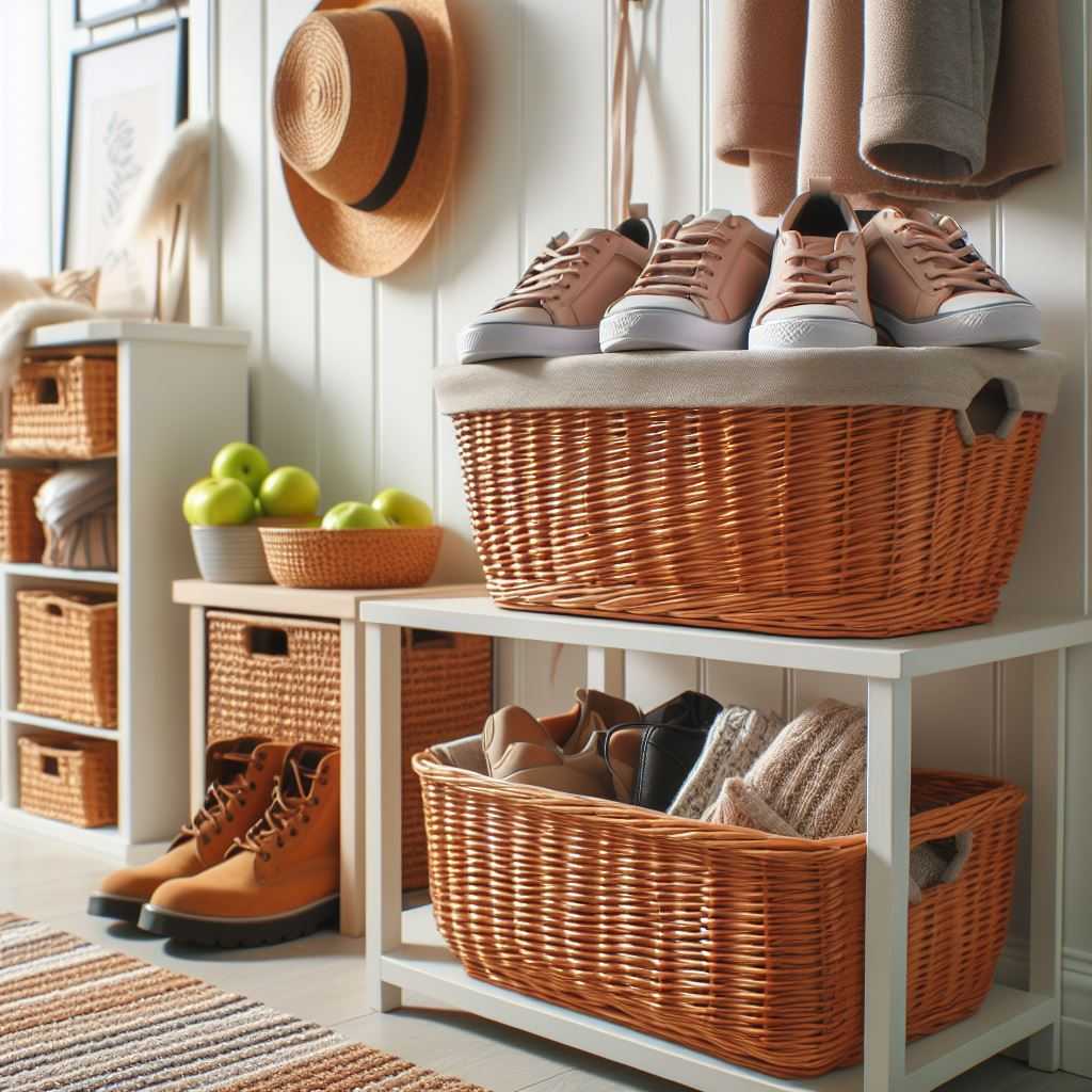 Use Baskets to Store Shoes