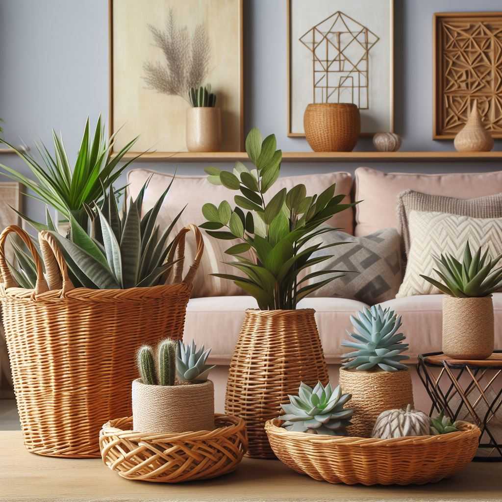 Use Different Baskets as Decorative Planters