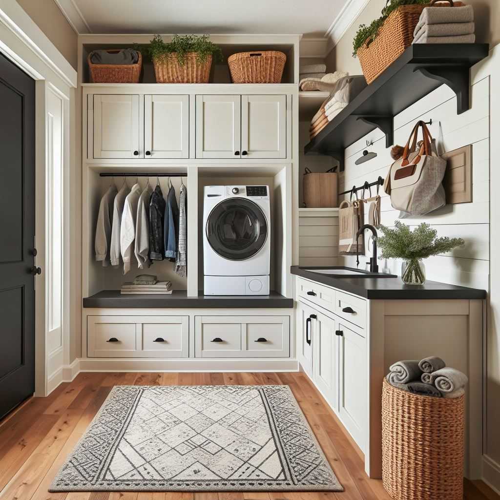 White Cabinetry with Black Accents