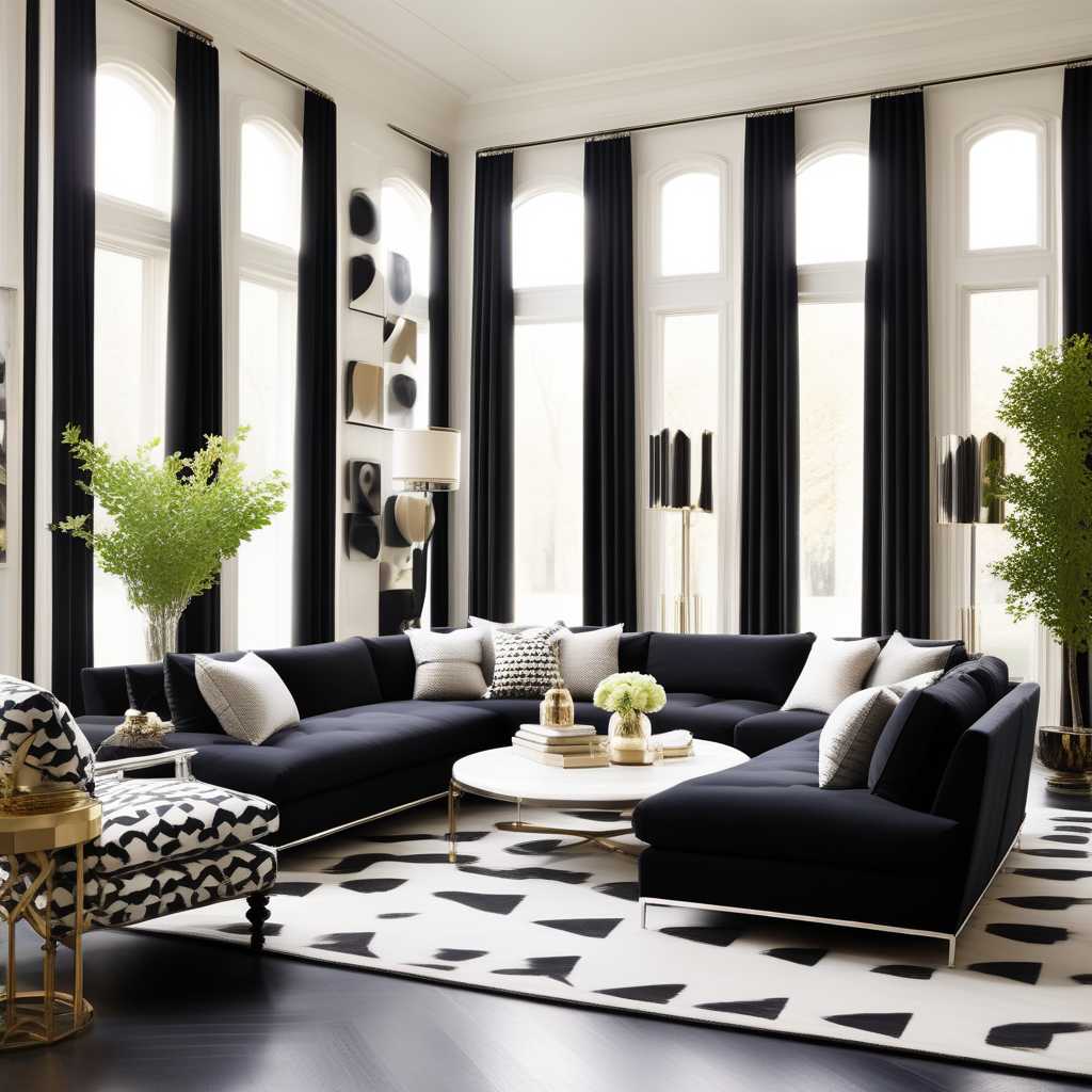 Black and White Patterned Curtains