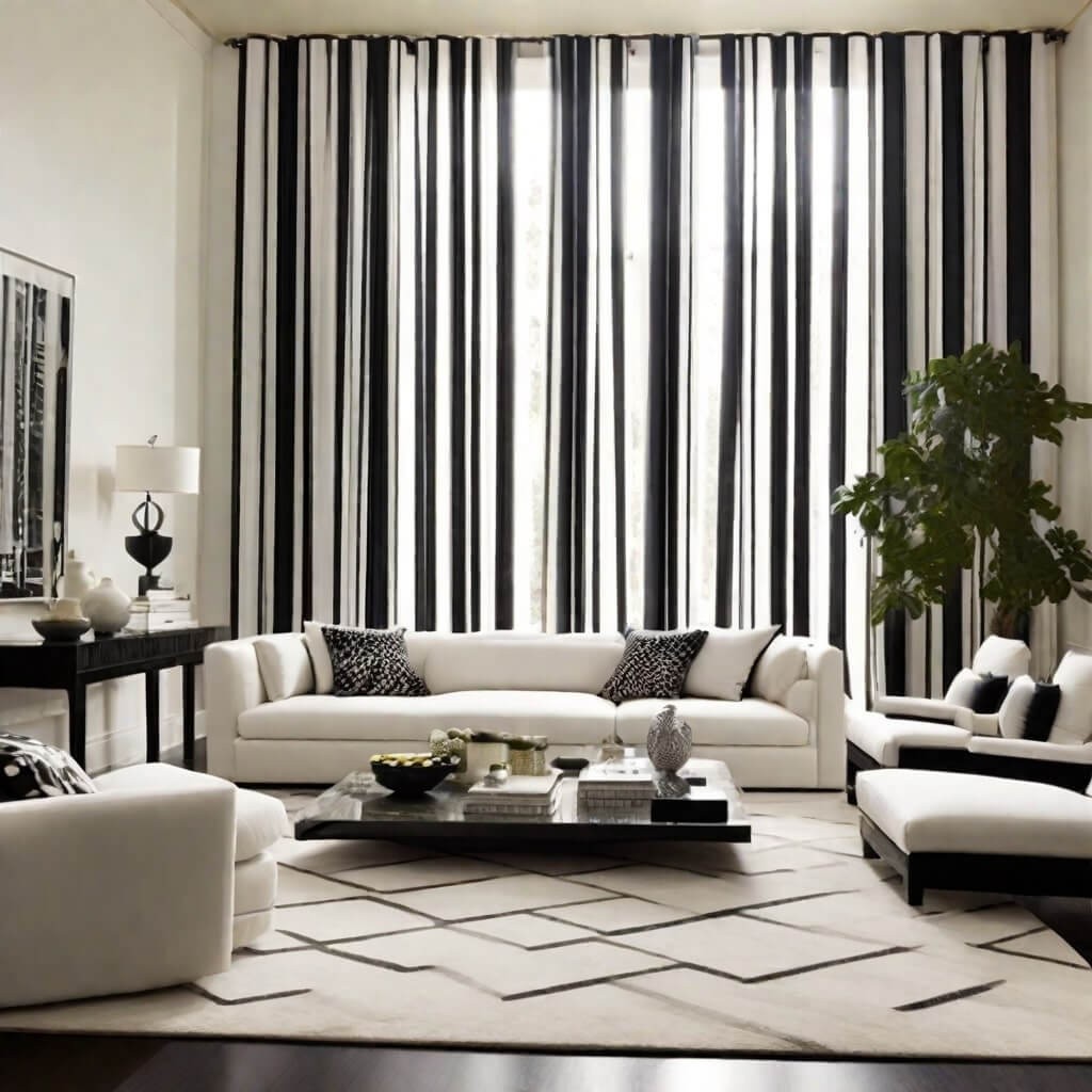 Black and White Striped Curtains