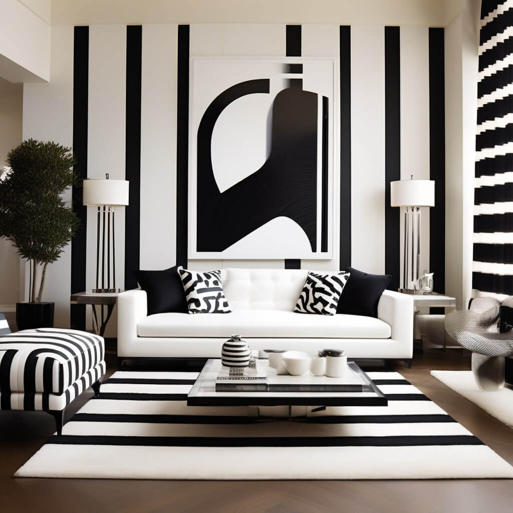 Bold Black and White Stripes
