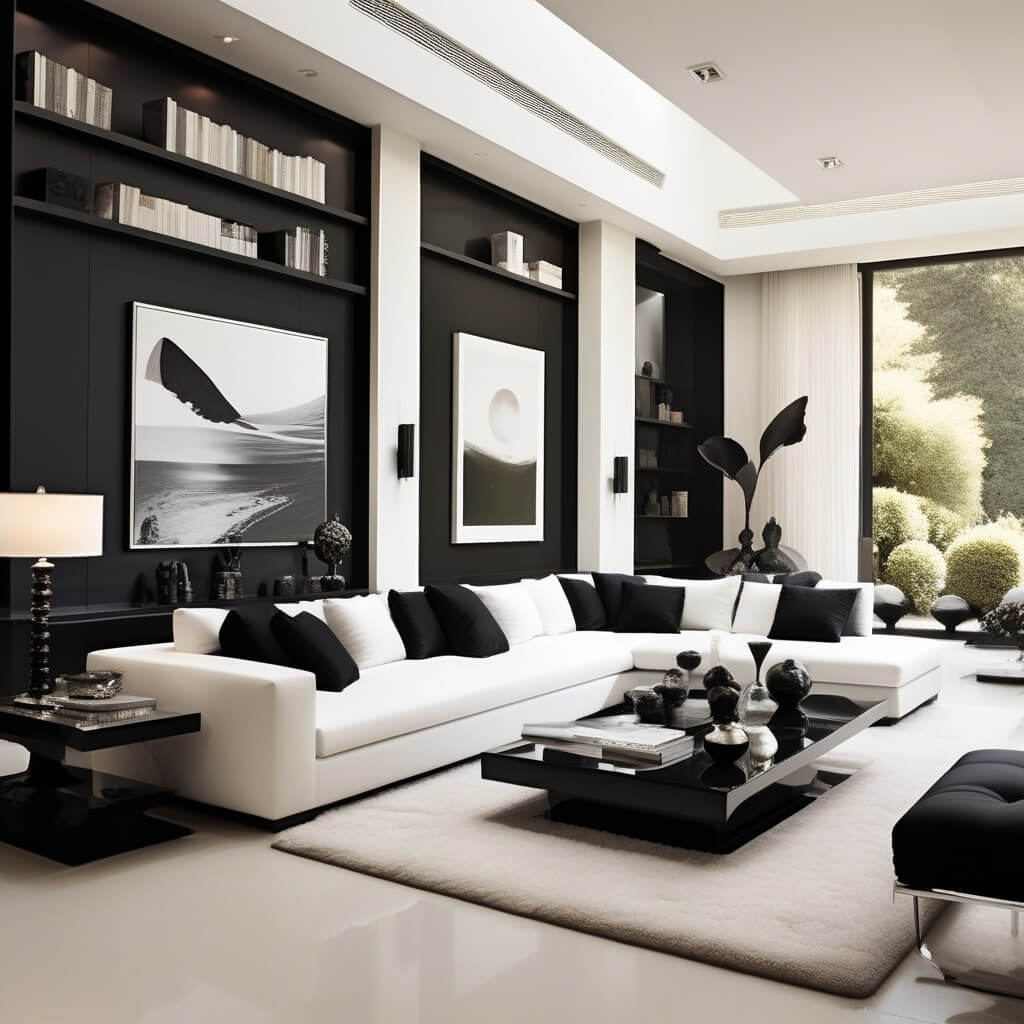 Black and White Living Room Decor