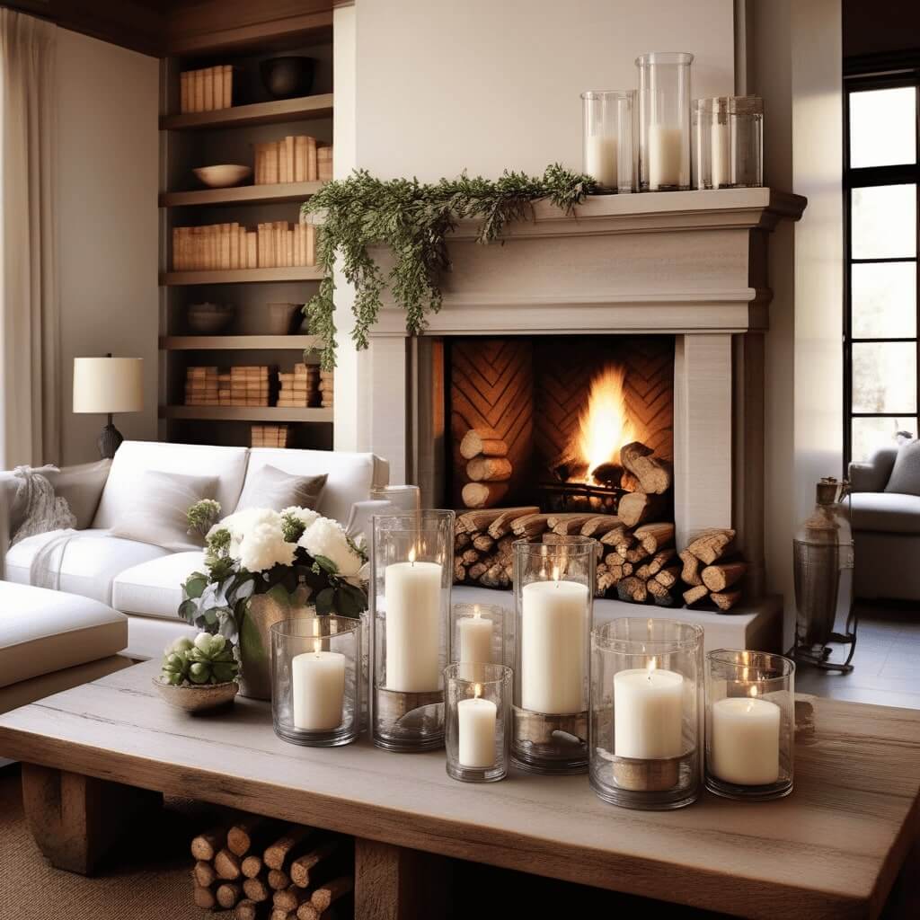 Add Texture with Wooden Candle Holders