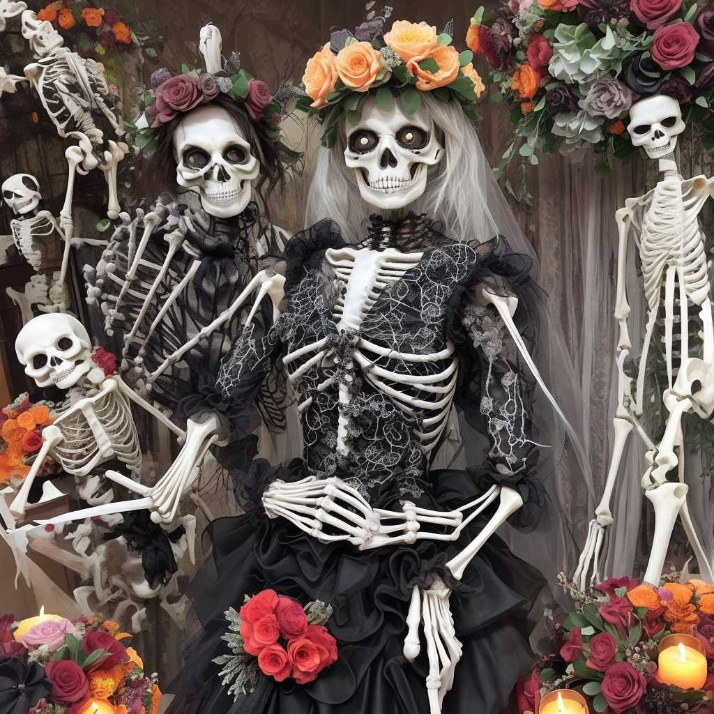 Adorn Skeletons with Flowers or Glam Elements