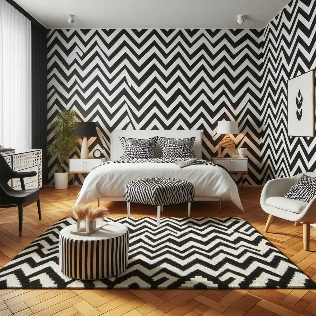 Bold Black and White Zigzag