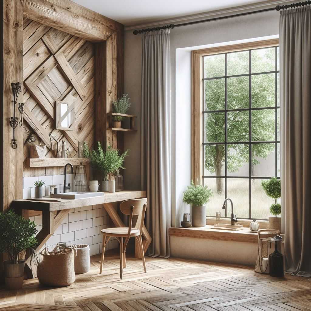 Rustic Wood Interior Window