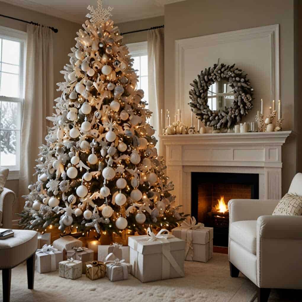 white christmas tree decorations ideas