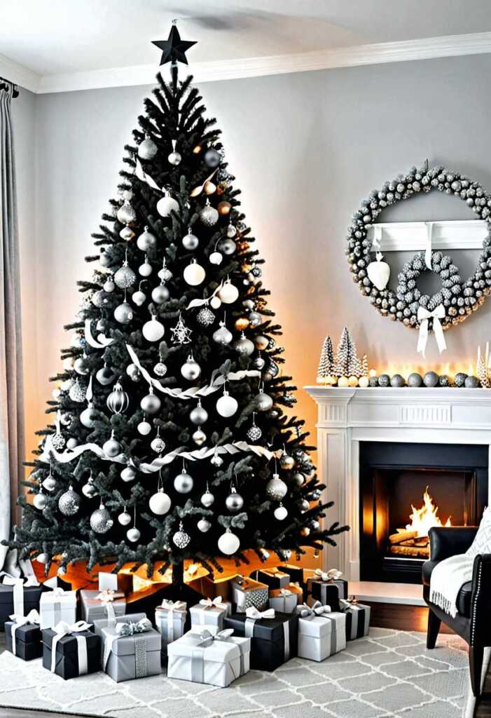 Black and White Ombre Christmas Tree