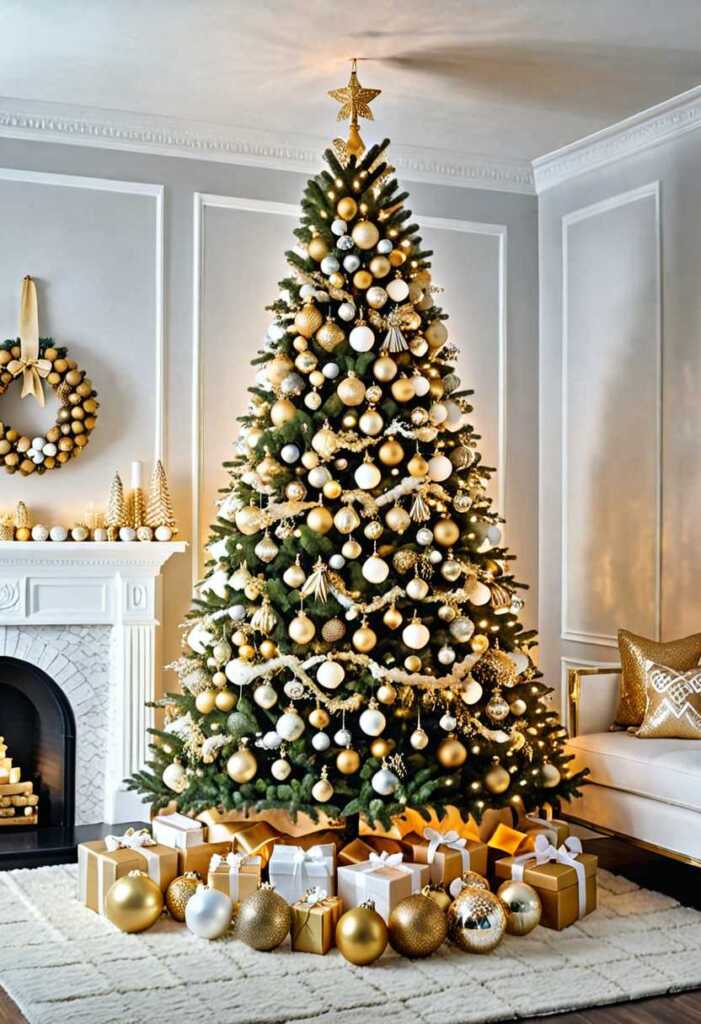 Gold and White Ombre Christmas Tree