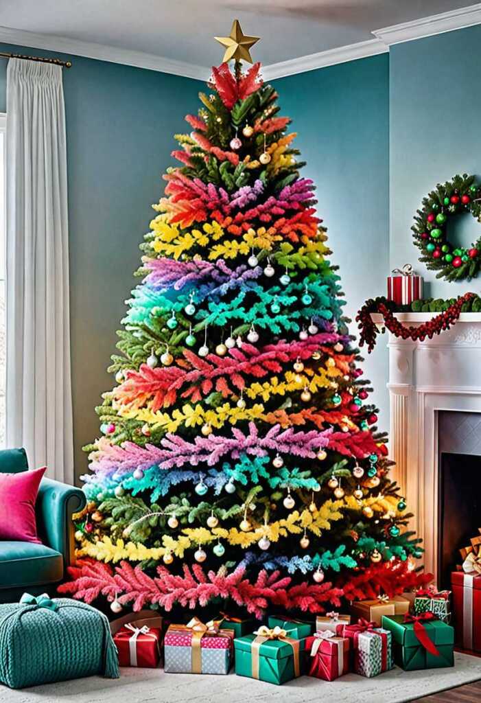 Rainbow Ombre Christmas Tree