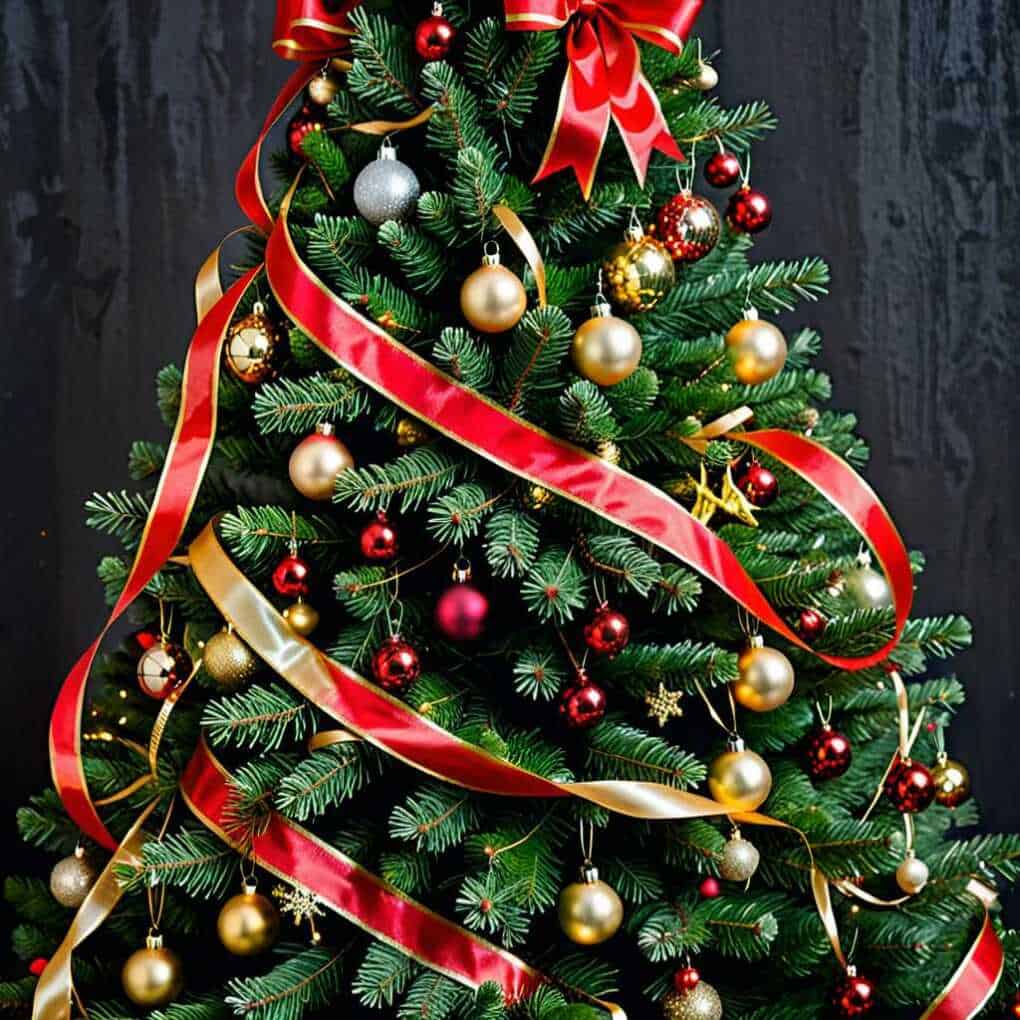Ribbon on Christmas Tree Ideas