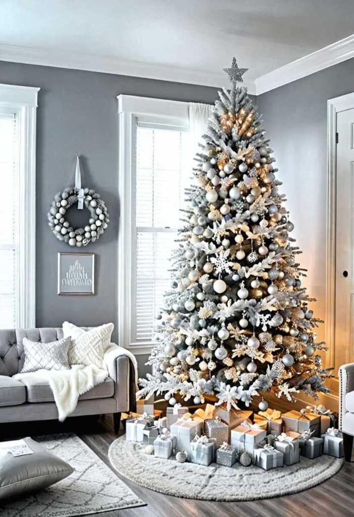 Silver and White Ombre Christmas Tree