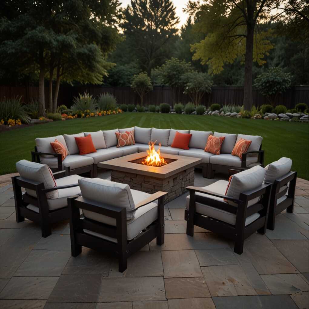 Centered Seating Arrangement with Fire Table at the Core