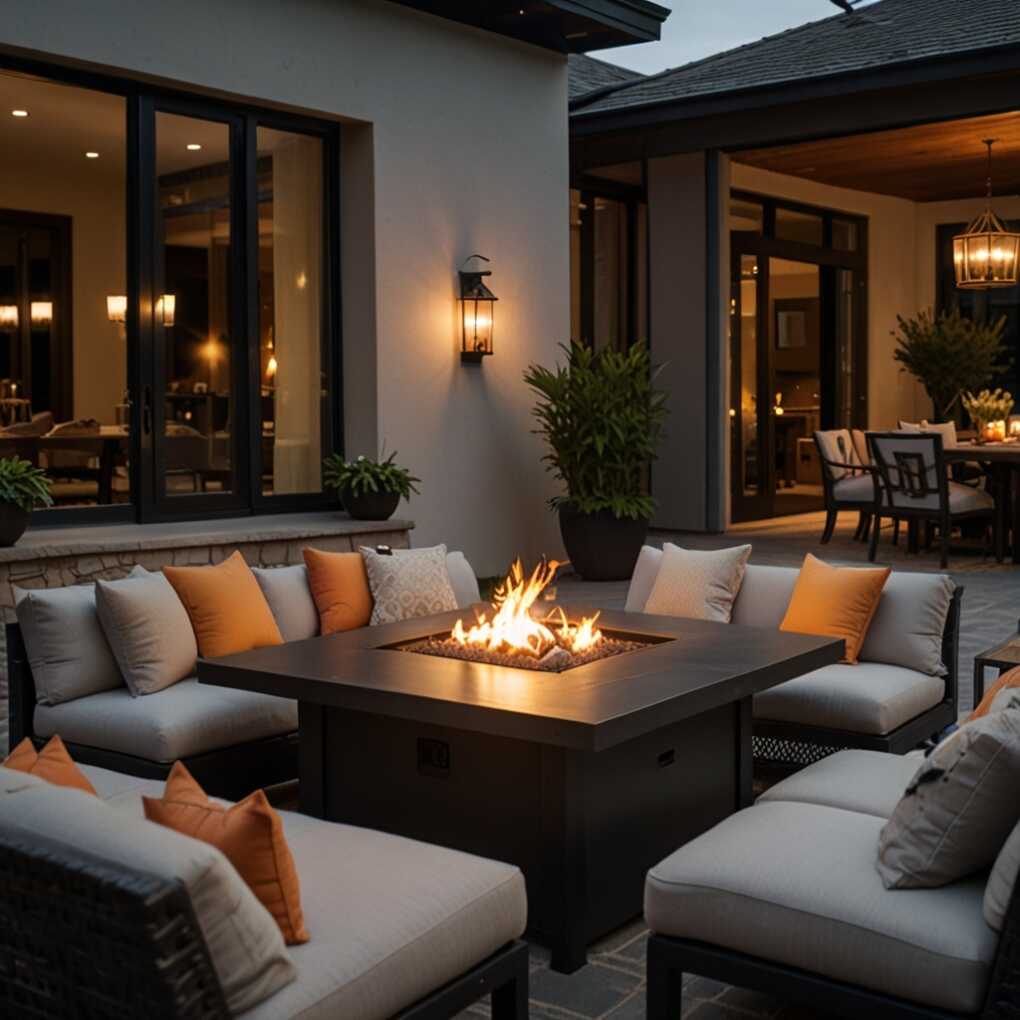 Dining and Fire Combo Setup for Meals and Warmth
