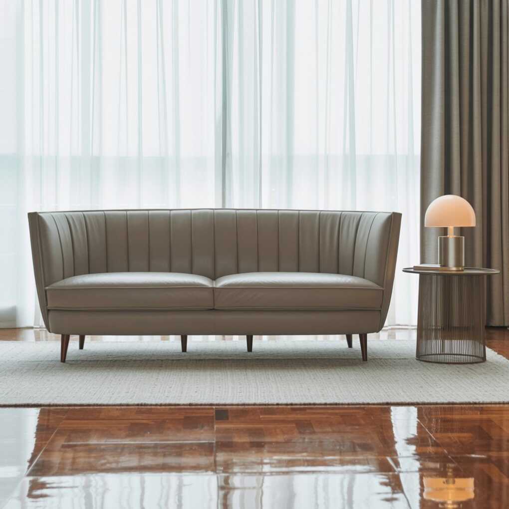 Space-Saving Apartment-Sized Taupe Sofa