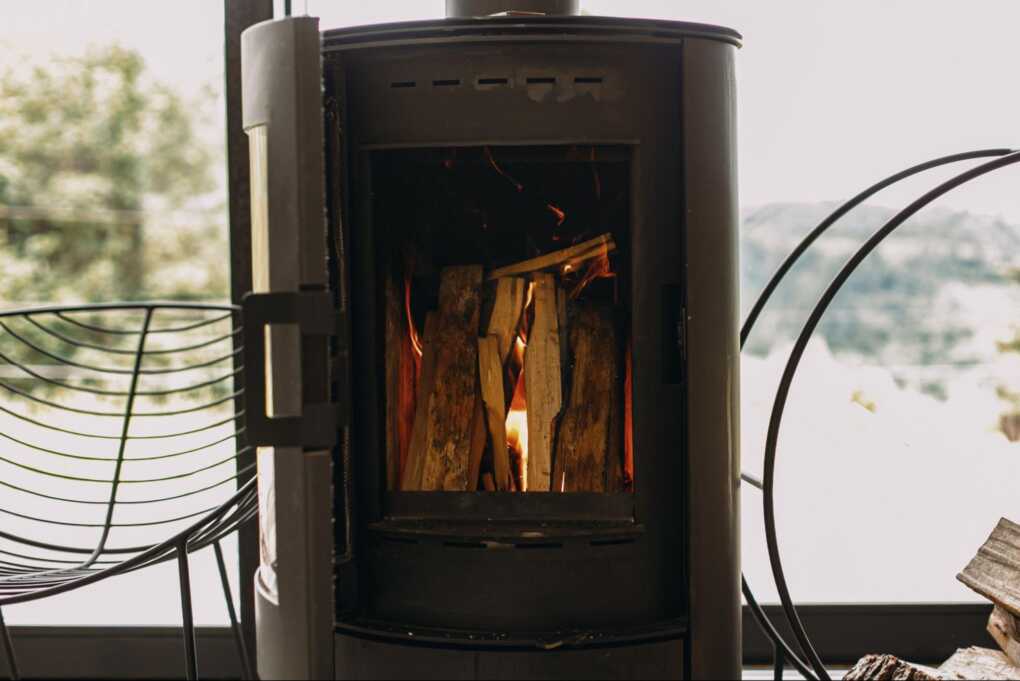 a modern wood-burning stove