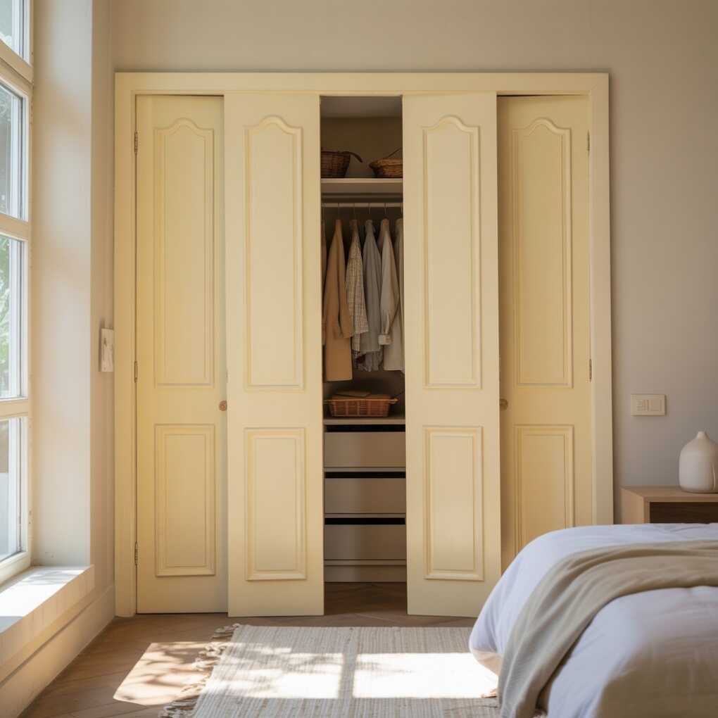 Creamy Yellow Closet Doors