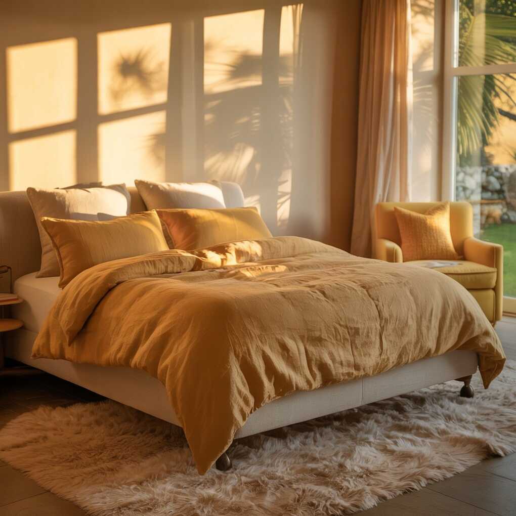 Golden-Toned Bedding Ensemble